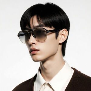 Tom Ford MARSHALL FT 0929 Shiny Black/Grey Brown Shaded 58/16/145 unisex Sunglas